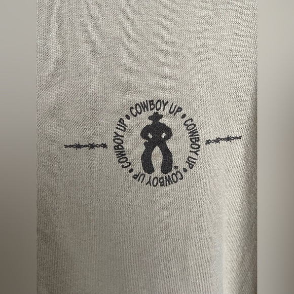 Cowboy Up Men Shirt Small Gray Logo Rodeo Short Sleeve Tee - Picture 2 of 5